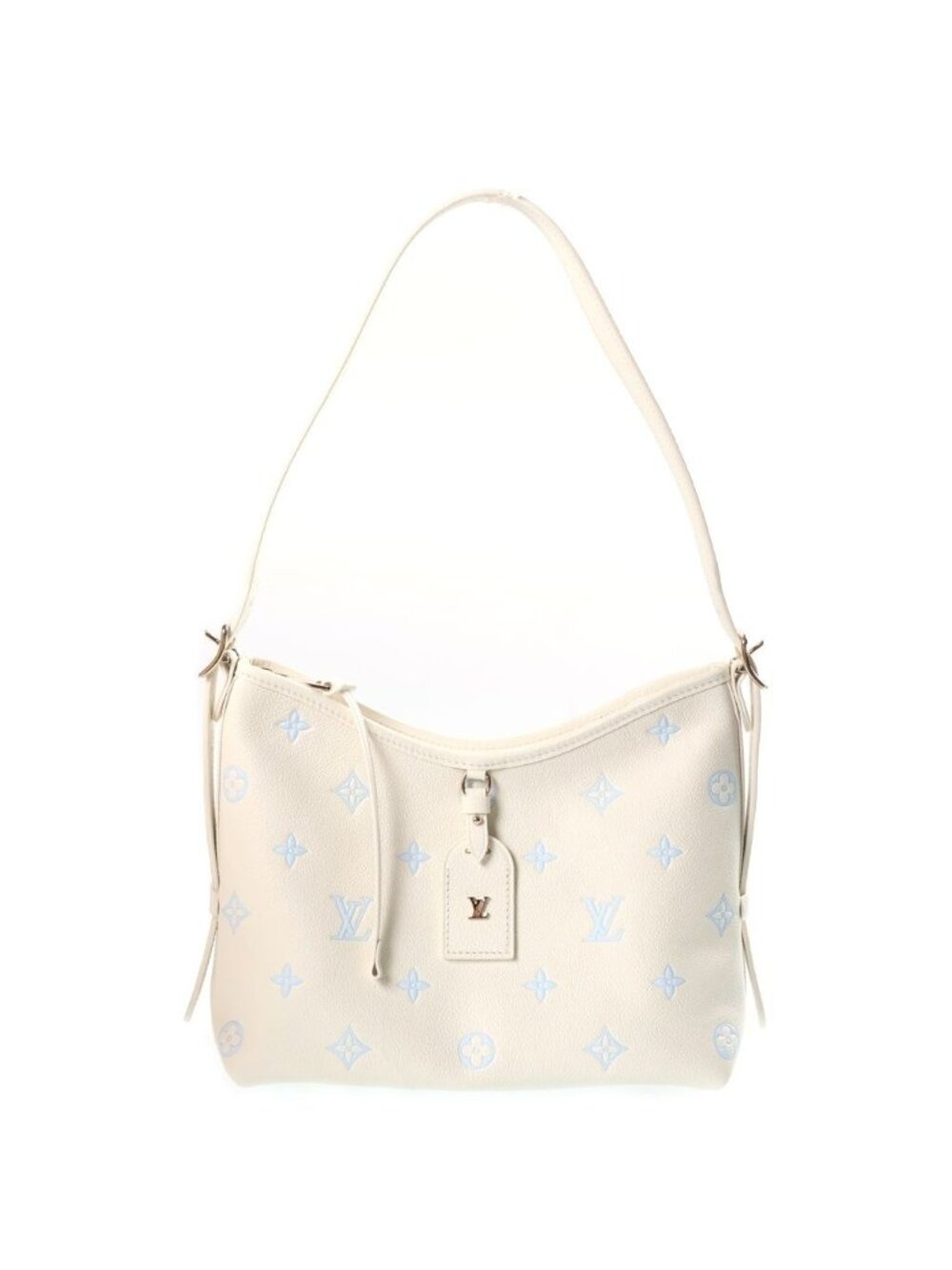 Louis Vuitton Carryall PM Monogram Empreinte Leather Bag Gold White Light Blue